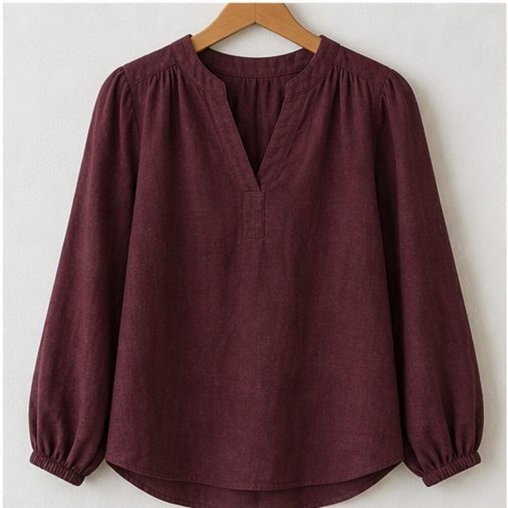 Burgundy Ruffle Blouse